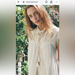 $129 BNWT ZARA EMBROIDERED LACE TOP LIMITED EDITION